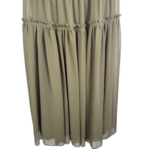 NWT Banana Republic Tigers Eye Green Strappy Midi Dress Size 10 Spaghetti Strap - Picture 14 of 15